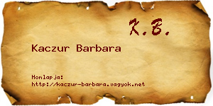 Kaczur Barbara névjegykártya
